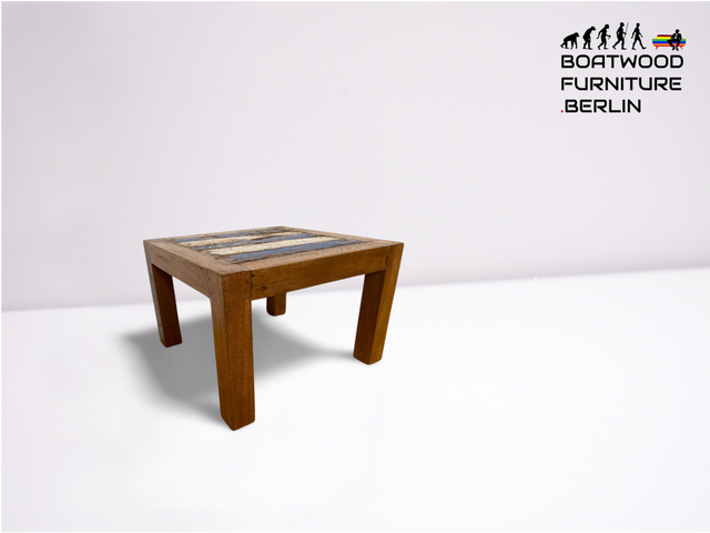 Boatwood by WMK # Beautiful & solid small coffee table made of old boat wood, a handmade unique piece made of solid teak wood # Living room table Coffee table Side table Boat furniture Flower table