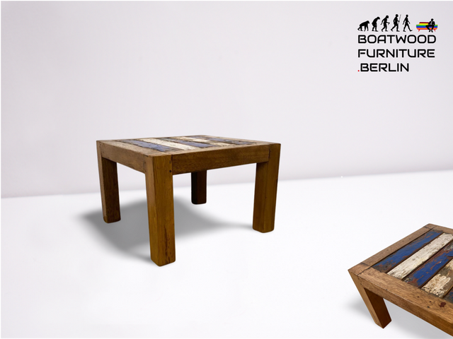 Boatwood by WMK # Beautiful and very robust coffee table made of old boat wood, a handmade unique piece made of solid teak # Living room table Coffee table Side table Boat furniture Flower table