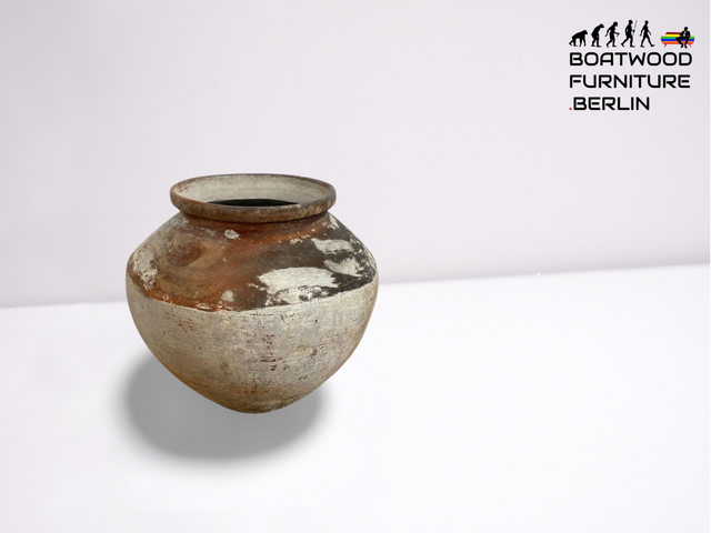 Boatwood by WMK # Sehr schöne antike Bodenvase / Wasserbehälter von der Insel Bali, ca. 100 Jahre alt, aus Terracotta mit Alterspatina # Vase Amphore Topf Dekoration Gartenurne Terrakotta-Vase Blumentopf Vintage
