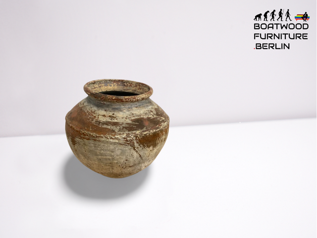 Boatwood by WMK # Sehr schöne antike Bodenvase / Wasserbehälter von der Insel Bali, ca. 100 Jahre alt, aus Terracotta mit Alterspatina # Vase Amphore Gartenurne Topf Dekoration Terrakotta-Vase Blumentopf Vintage