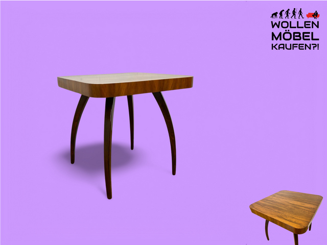 WMK Besonders schöner, seltener und gut erhaltener Mid-Century Couchtisch aus der ehemaligen Tschechoslowakei ČSFR im Art Deco Stil # Wohnzimmertisch Beistelltisch Coffee Table Salontisch Vintage 50er
