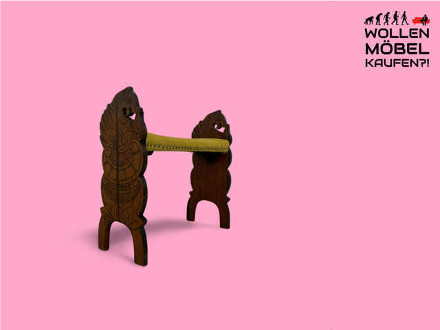 WMK Special and well-preserved antique bench with fine handmade carvings and new cover # Bench Prayer Bench Stool Stool Seat Chair Historicism Vintage # Delivery possible