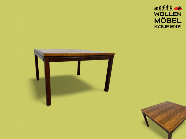 WMK Minimalistischer, sehr gut erhaltener skandinavischer Couchtisch mit edlem Palisander furniert # Wohnzimmertisch Couch table Mid-Century Vintage 60er 70er - Lieferung möglich