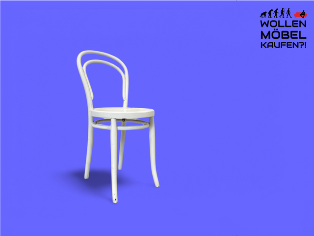 WMK Formschöner jedoch etwas abgerockter antiker Bugholzstuhl , vermutlich berühmter Stuhl Nr. 14 von Thonet # weißer Wiener Kaffeehaus Holzstuhl Bistrostuhl Küchenstuhl Ton Bentwood Vintage