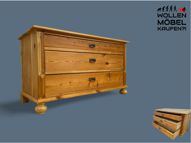 WMK # Wunderschöne antike Kommode aus vollem Holz mit großen Schubladen # Schubladenkommode Schrank Truhe Sideboard Wäschekommode Wäschetruhe Chest Anrichte Biedermeier Landhaus Weichholz Vintage