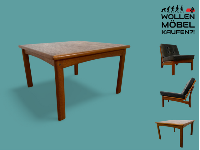 WMK # Stilvoller und gut erhaltener skandinavischer Designercouchtisch von Glostrup Møbelfabrik aus massivem Teakholz # Couchtisch Wohnzimmertisch Coffee table Teak Danish Design Mid-Century Vintage