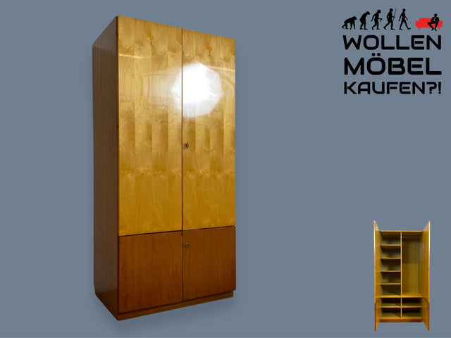 WMK I Schöner, großer & gut ausgeteilter Kleiderschrank aus 1968 in Hochglanz mit Schubladen I Schlafzimmerschrank Schrank Wäscheschrank Wardrobe 60er 70er Vintage Retro DDR Berlin Leipzig Heidelberg