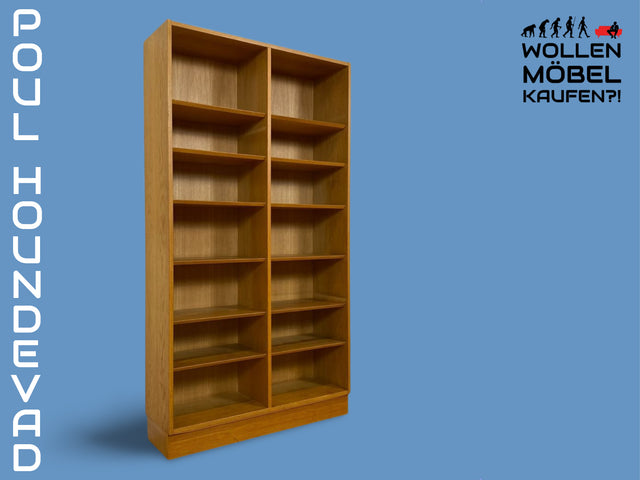 WMK I Hochwertiges skandinavisches Designer Bücherregal von Poul Hundevad , Vollholz in Eiche, mit verstell. Regalböden I Regal Bücherschrank Holzregal Danish Design Mid-Century Vintage Berlin München