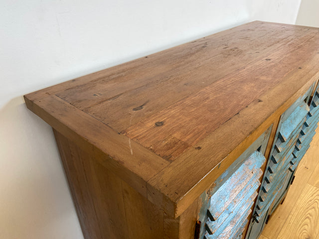 Boatwood by WMK # Einzigartiger Schrank aus altem Bootsholz, ein handgefertigtes Unikat aus massivem Teakholz # Sideboard Anrichte Wäscheschrank Küchenschrank Kommode Schuhschrank Flurschrank Lamellen