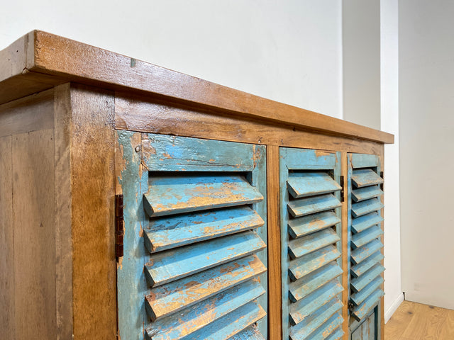 Boatwood by WMK # Einzigartiger Schrank aus altem Bootsholz, ein handgefertigtes Unikat aus massivem Teakholz # Sideboard Anrichte Wäscheschrank Küchenschrank Kommode Schuhschrank Flurschrank Lamellen