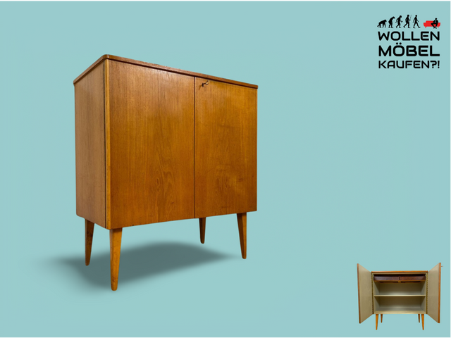 WMK # Stilvolles & gut erhaltenes skandinavisches Mid-Century Kommode aus vollem Holz in Teak mit Schubladen # Schrank Kommode Sideboard Schuhschrank Wäschekommode Vintage 60er Danish Design Teakholz