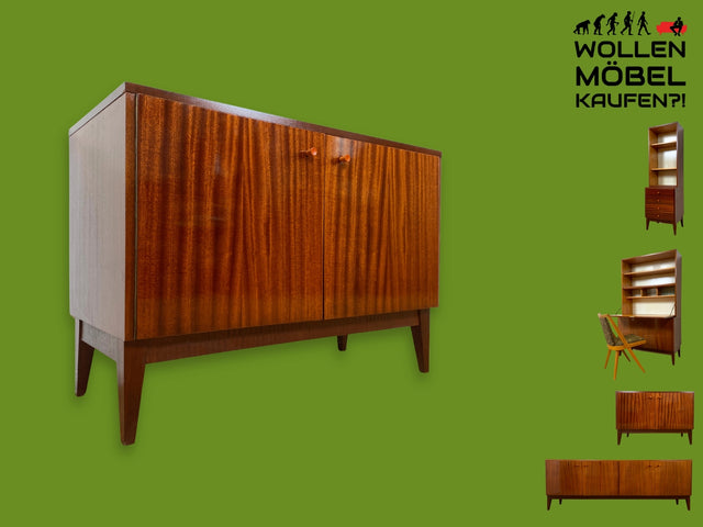 WMK I Versand 85€ I Stilvolles schöne Mid-Century Kommode mit Einlegeböden I Lowboard Schrank Anrichte TV Bank Lowboard Cabinet 60er Vintage DDR Berlin Bochum Leipzig