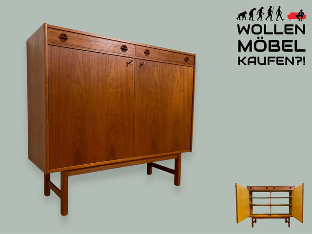 WMK I Stilvolles skandinavisches Teakholz Designer Sideboard I Tage Olofsson für Ulferts I Kommode Schrank Anrichte Highboard Schuhschrank Danish Design Vintage Mid-Century Teak Berlin Hamburg Köln