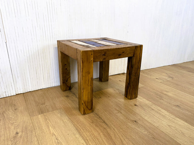 Boatwood by WMK # Sehr hübscher kleiner Couchtisch aus altem Bootsholz, ein handgefertigtes Unikat aus massivem Teakholz # Beistelltisch Wohnzimmertisch Tischchen Coffee Table Blumentisch Bootsmöbel