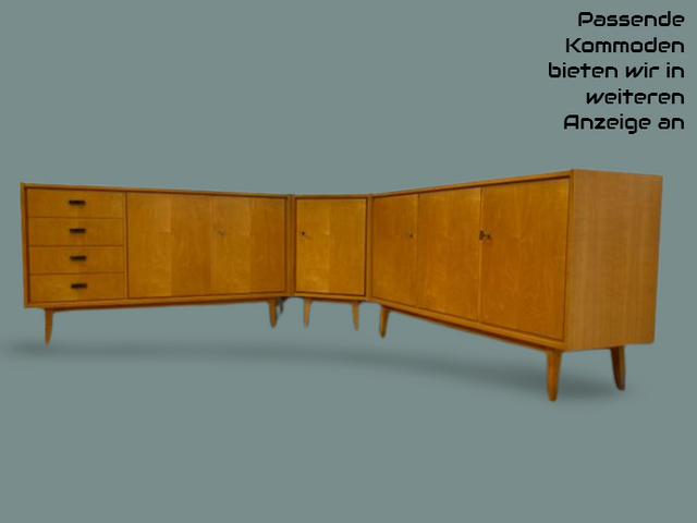WMK I Versand 85€ I Stilvolles helles Mid-Century Sideboard mit Schubladen von VEB Südthüringer Möbelwerken, 1965 I Kommode Schrank Anrichte TV Bank Lowboard Cabinet 60er Vintage DDR Berlin Köln Trier