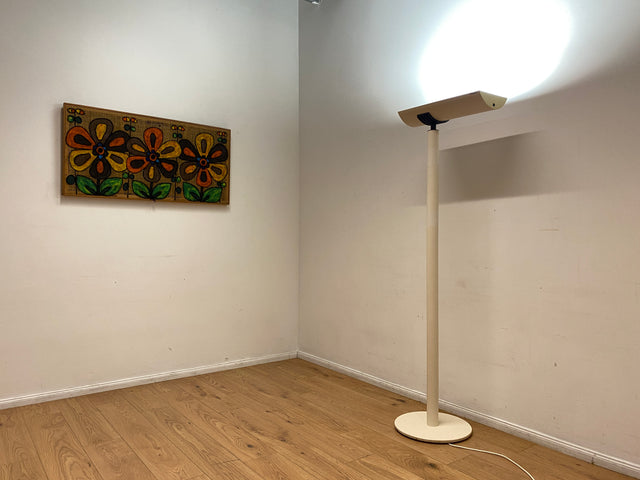 WMK I Design Award Gewinner aus 1988 I Hochwertige weiße Vintage Designer Standleuchte IBS 236 von Waldmann aus Metall I Steh Leuchte Lampe Deckenfluter Wohnzimmerlampe Vintage Space Age 80er Berlin