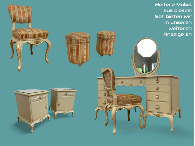 WMK # Wunderschöner weißer antiker Stuhl im Stile des Louis XV, reichverziert und mit vornehmen floralem Originalbezug, um 1930 # Esszimmerstuhl Salonstuhl Barock Stilmöbel Rokoko Shabby Chic Vintage