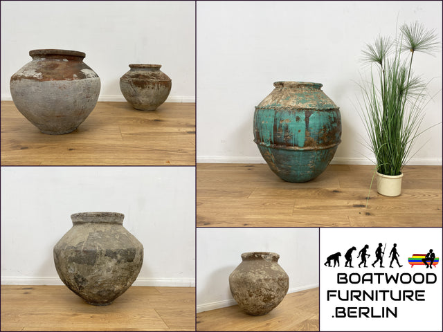 Boatwood by WMK # Sehr schöne antike Bodenvase / Wasserbehälter von der Insel Bali, ca. 100 Jahre alt, aus Terracotta mit Alterspatina # Vase Amphore Topf Dekoration Gartenurne Terrakotta-Vase Blumentopf Vintage