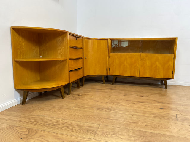 WMK I Hübsche helle Mid-Century Kommode mit Schubladen und formschönen Holzgriffen I Schubladenkommode Wäschekommode Flurkommode Drawer Chest Schrank Sideboard Vintage 50er 60er Berlin Hamburg Bochum