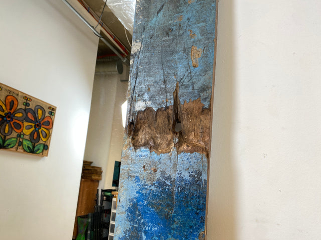 Boatwood by WMK I Meeresblauer 100x200cm großer Spiegel I handgefertigtes Unikat aus altem Bootsholz in Originalfarbe I Wandspiegel Standspiegel Ganzkörperspiegel Flurspiegel Garderobe Berlin Hof Ulm