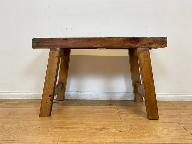 Boatwood by WMK I Bunte 75cm lange Bank aus altem Bootsholz I handgefertigtes Unikat I Patchwork aus Teakholz massiv # Holzbank Gartenbank Bench Küchenbank Sitz Gartenmöbel Balkonmöbel Treibholz Sylt
