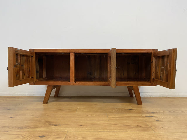 Boatwood by WMK # Detailreiches 150cm langes Sideboard aus altem Bootsholz, ein handgefertigtes Unikat aus massivem Teakholz # Kommode Lowboard TV-Lowboard TV-Board TV-Bank Anrichte Bootsmöbel Berlin
