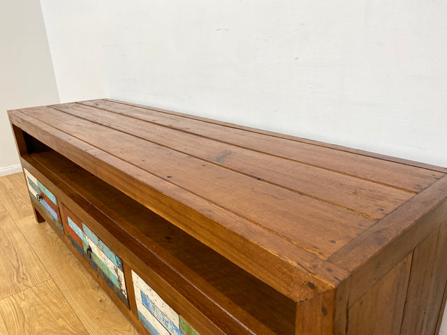 Boatwood by WMK I Besonders schönes 180 cm langes TV Lowboard aus altem Bootsholz I nachhaltiges & handgefertigtes Unikat I Teakholz massiv I Kommode Bank Board Anrichte Bootsmöbel Rostock Bremen Sylt