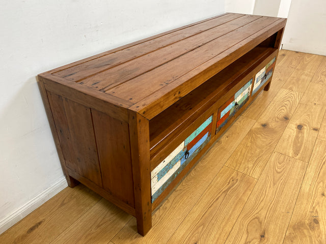 Boatwood by WMK I Besonders schönes 180 cm langes TV Lowboard aus altem Bootsholz I nachhaltiges & handgefertigtes Unikat I Teakholz massiv I Kommode Bank Board Anrichte Bootsmöbel Rostock Bremen Sylt