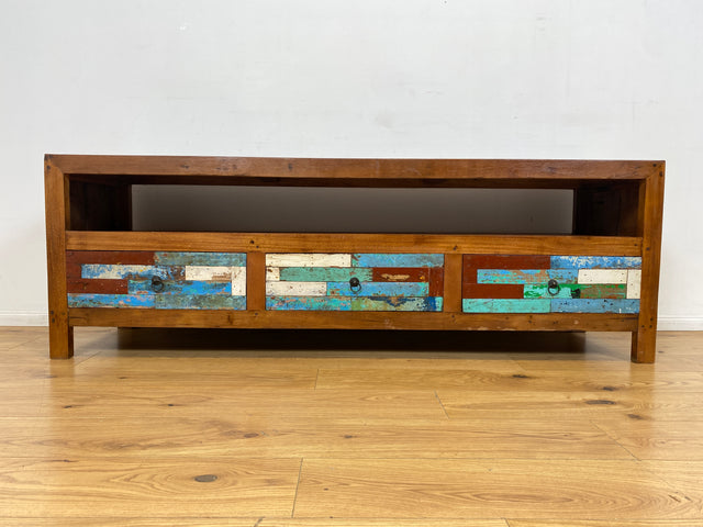 Boatwood by WMK I Besonders schönes 180 cm langes TV Lowboard aus altem Bootsholz I nachhaltiges & handgefertigtes Unikat I Teakholz massiv I Kommode Bank Board Anrichte Bootsmöbel Rostock Bremen Sylt
