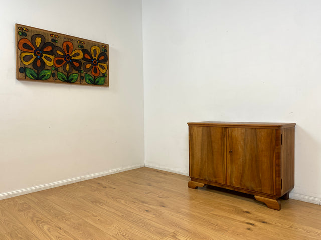 WMK I Wunderschöne und sehr gut erhaltene 1930er Jahre Art Deco Kommode aus massivem Walnuss Holz I Schrank Anrichte Wäschekommode Flurkommode Schuhschrank Vintage Antik Berlin Magdeburg Regensburg