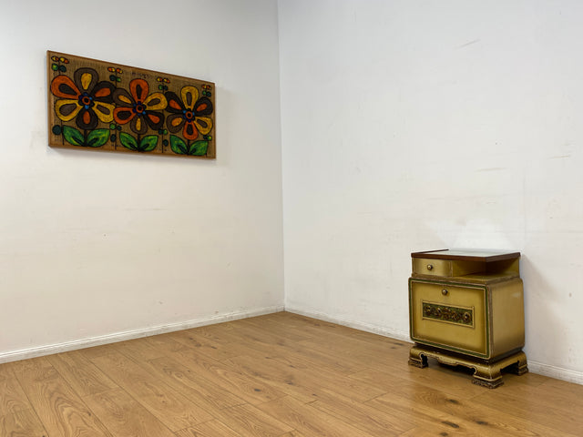 WMK I Wunderschöner jedoch abgerockter 1930er Jahre Art Deco Nachttisch mit Schublade I Nachtschrank Nachtkommode Nachtschränkchen Kommode Beistelltisch Antik Vintage Shabby Chic Berlin Leipzig Köln