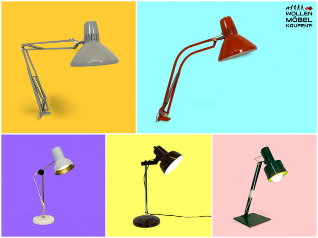 WMK Kultige & sehr gut erhaltene verstellbare skandinavische Space Age Tischlampe aus Metall in Rot # Gelenkleuchte Gelenklampe Ledu Lampe Leuchte Leselampe Architekten Arbeitsleuchte 60er 70er Retro