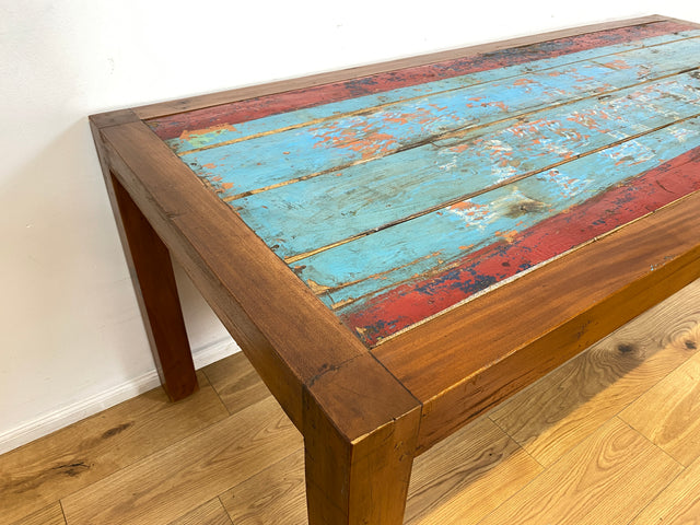 Boatwood by WMK I Besonders schöner 200x90cm großer Esstisch aus altem Bootsholz, ein handgefertigtes Unikat aus massivem Teakholz I Tisch Esszimmertisch Holztisch Küchentisch Gastro Dining Table