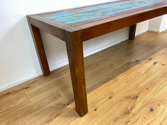 Boatwood by WMK I Besonders schöner 200x90cm großer Esstisch aus altem Bootsholz, ein handgefertigtes Unikat aus massivem Teakholz I Tisch Esszimmertisch Holztisch Küchentisch Gastro Dining Table