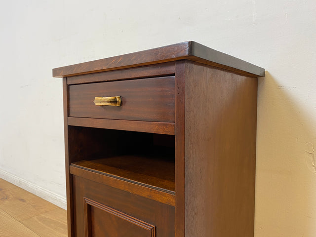 WMK I 1/2 Sehr schöner 30 Jahre Art Deco Nachttisch aus vollem Holz mit Schublade & Originalgriffen I Nachtkommode Nachtschrank Nachtschränkchen Night Stand Kommode Antik Vintage Berlin Bayern Leipzig