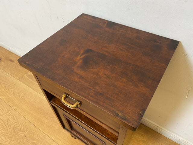 WMK I 1/2 Sehr schöner 30 Jahre Art Deco Nachttisch aus vollem Holz mit Schublade & Originalgriffen I Nachtkommode Nachtschrank Nachtschränkchen Night Stand Kommode Antik Vintage Berlin Bayern Leipzig