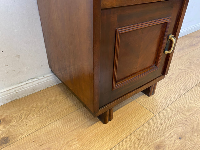 WMK I 1/2 Sehr schöner 30 Jahre Art Deco Nachttisch aus vollem Holz mit Schublade & Originalgriffen I Nachtkommode Nachtschrank Nachtschränkchen Night Stand Kommode Antik Vintage Berlin Bayern Leipzig