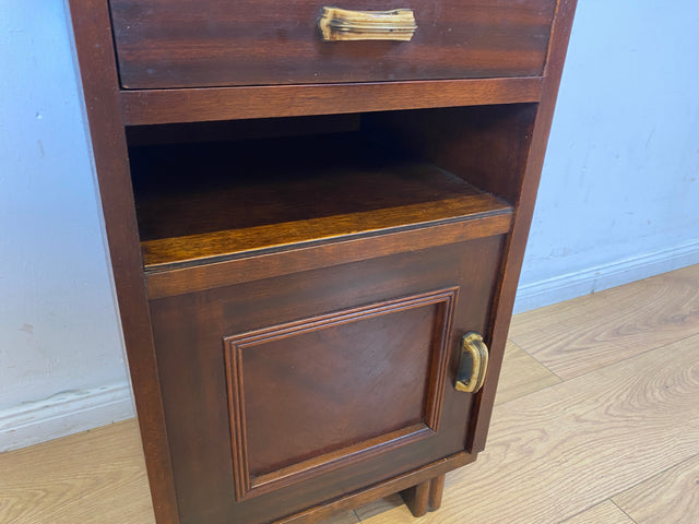 WMK I 1/2 Sehr schöner 30 Jahre Art Deco Nachttisch aus vollem Holz mit Schublade & Originalgriffen I Nachtkommode Nachtschrank Nachtschränkchen Night Stand Kommode Antik Vintage Berlin Bayern Leipzig