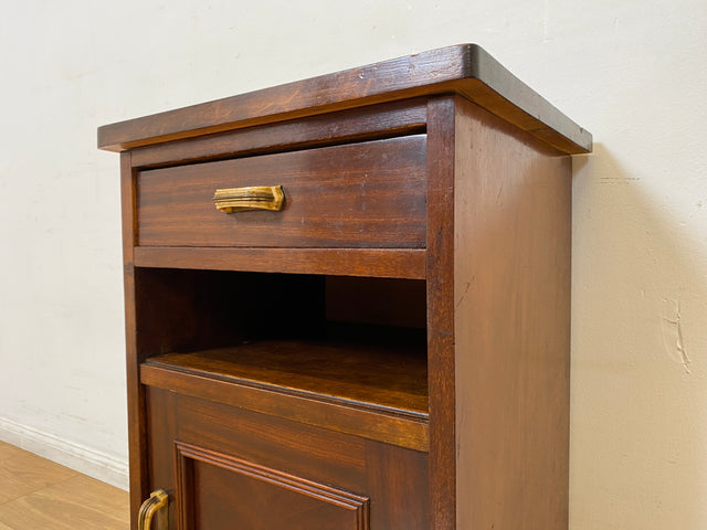 WMK I 1/2 Sehr schöner 30 Jahre Art Deco Nachttisch aus vollem Holz mit Schublade & Originalgriffen I Nachtkommode Nachtschrank Nachtschränkchen Night Stand Kommode Antik Vintage Berlin Bayern Leipzig