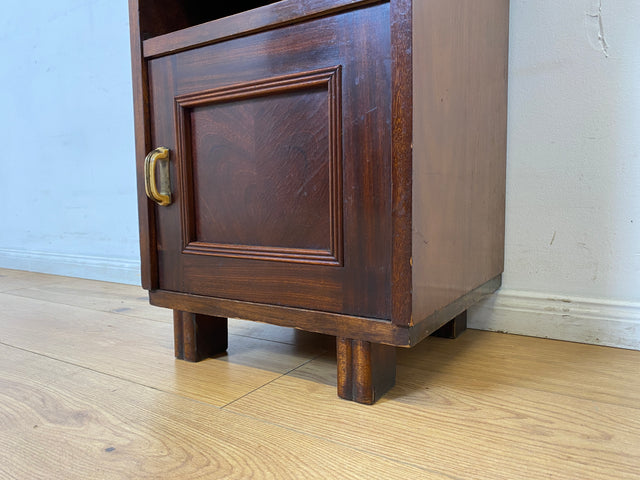 WMK I 1/2 Sehr schöner 30 Jahre Art Deco Nachttisch aus vollem Holz mit Schublade & Originalgriffen I Nachtkommode Nachtschrank Nachtschränkchen Night Stand Kommode Antik Vintage Berlin Bayern Leipzig