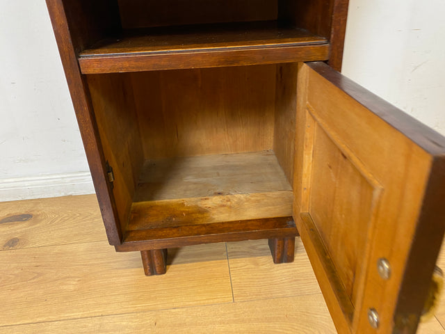 WMK I 1/2 Sehr schöner 30 Jahre Art Deco Nachttisch aus vollem Holz mit Schublade & Originalgriffen I Nachtkommode Nachtschrank Nachtschränkchen Night Stand Kommode Antik Vintage Berlin Bayern Leipzig