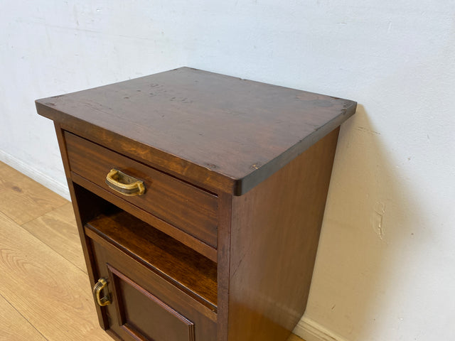 WMK I 1/2 Sehr schöner 30 Jahre Art Deco Nachttisch aus vollem Holz mit Schublade & Originalgriffen I Nachtkommode Nachtschrank Nachtschränkchen Night Stand Kommode Antik Vintage Berlin Bayern Leipzig