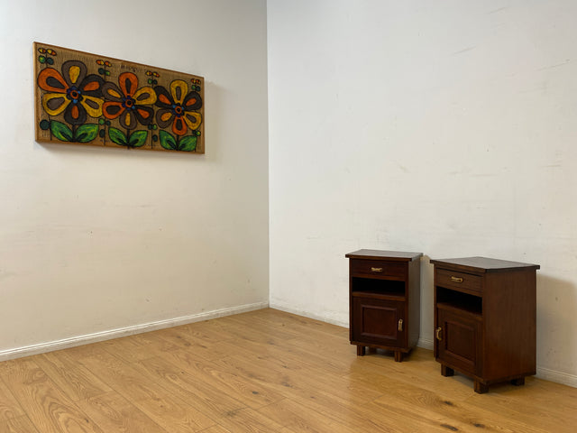 WMK I 1/2 Sehr schöner 30 Jahre Art Deco Nachttisch aus vollem Holz mit Schublade & Originalgriffen I Nachtkommode Nachtschrank Nachtschränkchen Night Stand Kommode Antik Vintage Berlin Bayern Leipzig