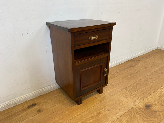 WMK I 1/2 Sehr schöner 30 Jahre Art Deco Nachttisch aus vollem Holz mit Schublade & Originalgriffen I Nachtkommode Nachtschrank Nachtschränkchen Night Stand Kommode Antik Vintage Berlin Bayern Leipzig