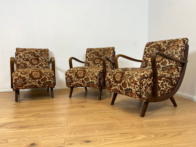 WMK 1/3 Particularly beautiful and well-preserved 1930s Art Deco club chair with floral original cover & comfortable spring core seat # Fauteuil Armchair Reading Chair Armchair Seating Set Vintage