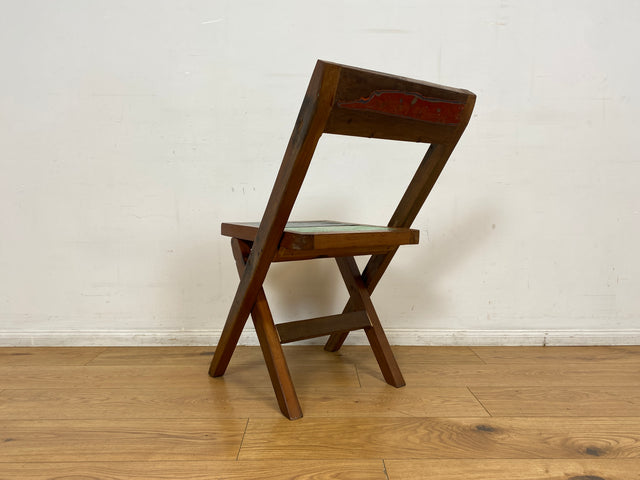 Boatwood by WMK # 4er Set besonderer Klappstühle aus altem Bootsholz I handgefertigte Unikate in original Farben I Stühle Küchenstuhle Holzstühle Campingstühle Balkonstühle Gartenstühle Berlin Bremen