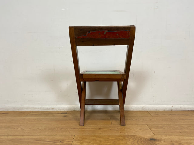 Boatwood by WMK # 4er Set besonderer Klappstühle aus altem Bootsholz I handgefertigte Unikate in original Farben I Stühle Küchenstuhle Holzstühle Campingstühle Balkonstühle Gartenstühle Berlin Bremen