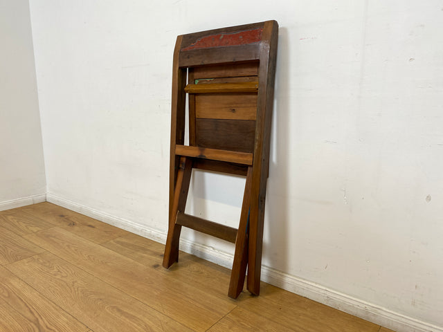 Boatwood by WMK # 4er Set besonderer Klappstühle aus altem Bootsholz I handgefertigte Unikate in original Farben I Stühle Küchenstuhle Holzstühle Campingstühle Balkonstühle Gartenstühle Berlin Bremen