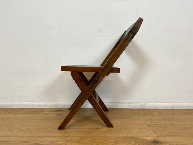 Boatwood by WMK # 4er Set besonderer Klappstühle aus altem Bootsholz I handgefertigte Unikate in original Farben I Stühle Küchenstuhle Holzstühle Campingstühle Balkonstühle Gartenstühle Berlin Bremen