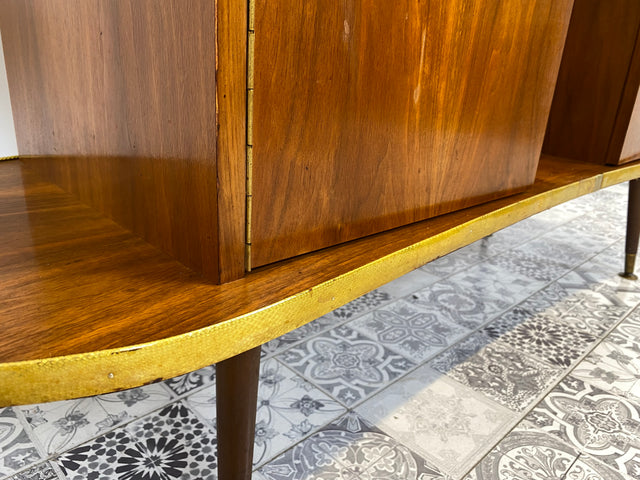 WMK I Ein Unikat I Einzigartige 50er Jahre Bar von Friedrich A. Maschke aus dem Schwarzwald mit handgefertigtem Alpen Relief Gemälde I Hausbar Tresen Wein Schrank Regal Vintage Mid-Century Kunst